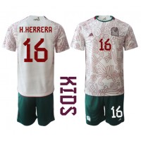 Fotbalové Dres Mexiko Hector Herrera #16 Dětské Venkovní MS 2022 Krátký Rukáv (+ trenýrky)
